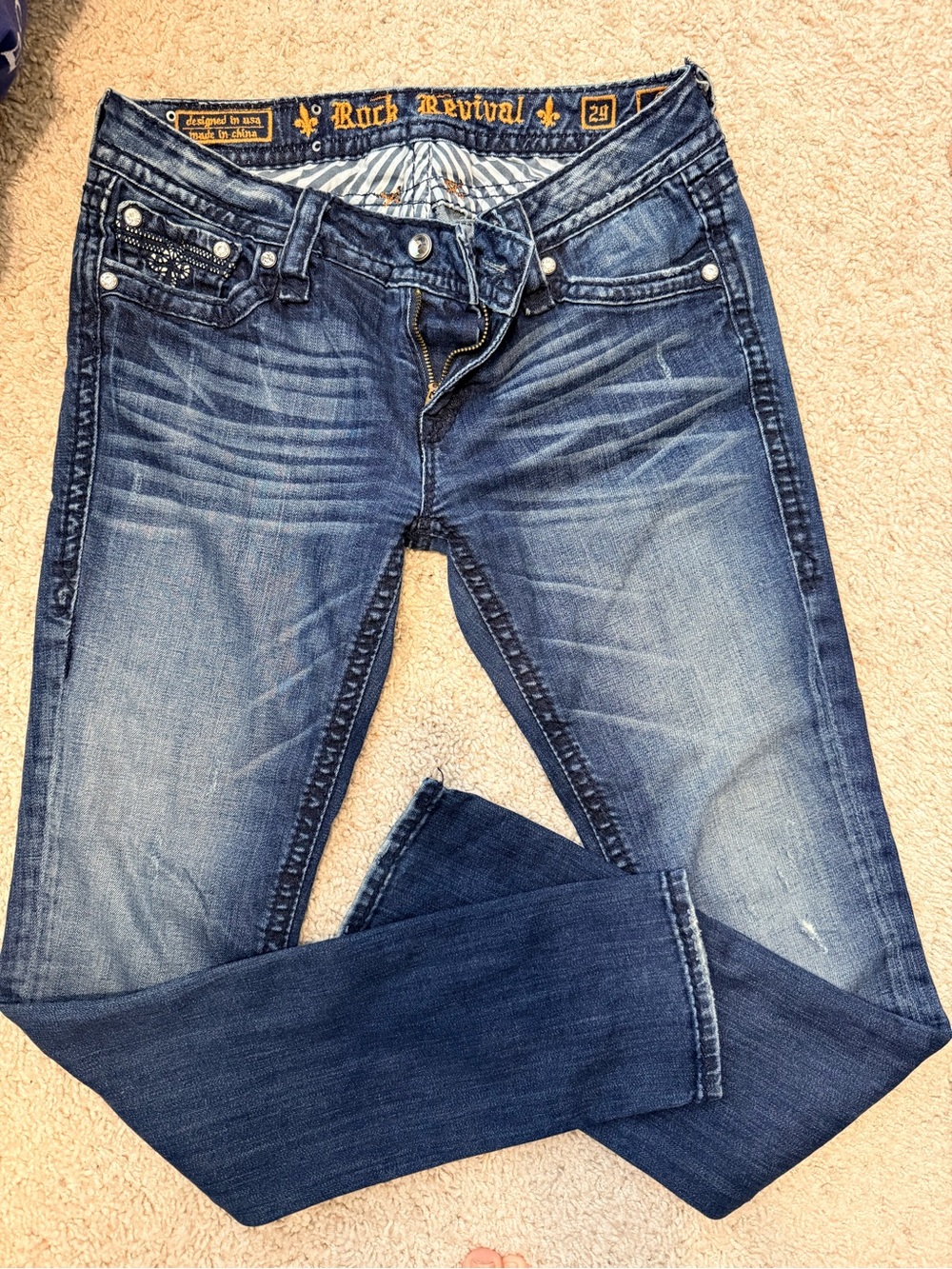 Rock Revival Blue Faded Skinny Jeans